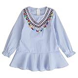 モサンクス幼児用子供用ベビー女の子タッセル漫画プリンセスドレス服装服クリスマスHoliday Suitable Age:4-5Y ブルー