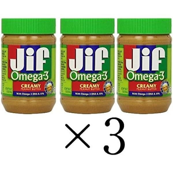 Jif ジフ クリーミーオメガ3 Dha Epa ピーナッツバター 454g 3個セット 保存料不使用 スマッカーズ ジフ スプレッド 通販 Amazon