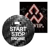 ALWIP（アルウィップ）【トヨタ・スバル・ダイハツ対応】リアルカーボン製スターターボタン スタートボタンカバー (カーボン2)