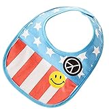 GOGO Baby Bib Soft Cotton Bib, Waterproof Saliva Towel with Velcro Closure, 1 Pc Pack-Blue Star