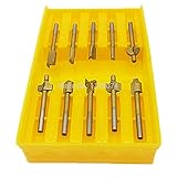 10 ピース 1/8 "hss木材ルータービット ファイル チタン コーティング さ れ た ミニ 3 ミリメートル木材カッター フライス は ドレメル ロータリー セット大工ツール w/ケース