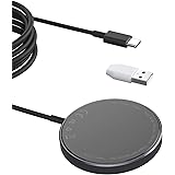 【Amazon 限定ブランド】 SUKATO ワイヤレス充電器 マグネット式 充電器 急速充電「USB-A変換アダプター付」 15W/10W/7.5W/5W 出力 iPhone 12 シリーズ Qi規格スマホ 対応(ブラック)