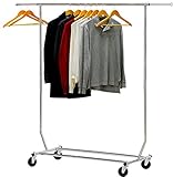 DEWEL ハンガーラック 高さ伸縮パイプハンガーラック シングル キャスター付き  耐荷重120kg 幅130cm