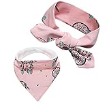 Kids Tales Baby Girl Boy Crossed Bunny Earsヘアフープボウヘッドバンド+よだれかけバンドル