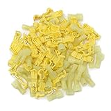 WINGONEER 100Pcs(50 pairs) Yellow T-Tap Insulated Electrical Cable Connectors Quick Splice Lock Wire