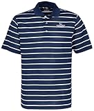 NCAA Gonzaga BulldogsメンズリンクTech Pebbleテクスチャクラシックストライプ半袖ポロ、クラシックネイビー、3 x l