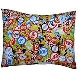 SheetWorld Crib / Toddler Percale Baby Pillow Case - Traffic Signs - Made In USA by sheetworld