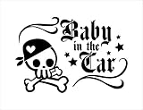 バンダナ スケルトン Baby in car 黒 カッティングステッカー ウォールステッカー