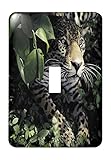 3drose ( LSP _ 219749 _ 1 )ジャガーPanthera Onca in Hiding In The Jungle Rainforest Single切り替えスイッチ