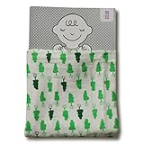 めんぷます田 赤ちゃんのガーゼケット 大好き(グリーン) 85×110cm 綿100% 日本製