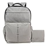 Damero Travel Diaper Backpack Baby Nappy Bag with Large Changing Pad, Light Gray by Damero
