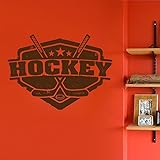 ik610 Wall Decal Sticker hockey stick puck emblem sport teen bedroom kids rink by StickersForLife