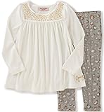 Juicy Coutureベビー女の子長袖チュニックwith Printed Pant Set カラー: オフホワイト