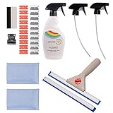 Foshioウィンドウ色合いフィルムインストールツールセット9 in 1 include 500 mlスプレーとスペアノズル付き、ウィンドウクリーニングSqueegee、マイクロファイバータオルRag