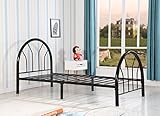 Roundhill Furniture Belledica Metal Bed Set with Headboard, Black, Twin [並行輸入品]
