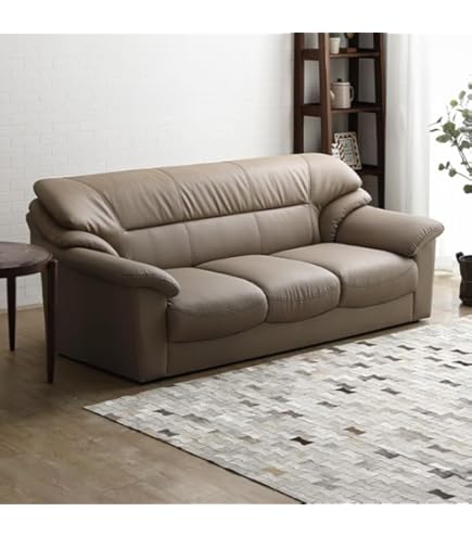 Amazon.co.jp: 関家具(Sekikagu) 3人掛ソファ ライトブラウン 本革