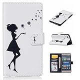 Huawei P8 Lite ケース 手帳型ケース, UNEXTATI 高品質PUレザー 財布型ケース 保護カバー カード収納 スタンド機能 マグネット開閉式 Huawei P8 Lite ケース 防