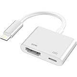 iPhone HDMI ライトニング 変換ケーブル TV大画面 4K/1080P遅延なし 設定不要 APP不要 給電不要 Lightning Digital AVアダプタ 簡単接続 テレビに映す 音声同期出力 HDMI 変換アダプタ 充電しながら