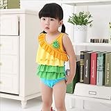 JCNCE ワンピース水着 ビキニ 子供服 ストライプ　ファッション シンプル スイミング (L, #2)