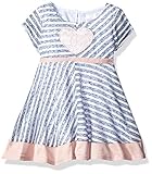 Youngland Baby Girls' Paneled Knit Dress and Heart Applique Blue/Pink/Multi 18M [並行輸入品]