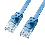 サンワサプライ アウトレット カテゴリ6AフラットLANケーブル ブルー 7m KB-FL6A-07BL 箱にキズ、汚れのあるアウトレット品です。