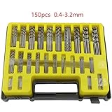 ツイストドリルビットKangTeer 150pcs 24種サイズ0.4-3.2mmドリル ビット セット 高速鋼ドリルビット チタン ドリル刃 金属ツールセット (150pcs)