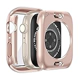 YUGYUG for Apple Watch Series 9/8/7 41mm ケース アップルウォッチ9/8/7 41mm ケース PC素材 IP68 防水ケース 360ど度 アップルウォッチ カバー ガラスフィルム 一体型 日本旭硝子材 二重構造 Apple Watch カバー 全面保護 強化ガラス キズ防止(41mm,ローズゴールド)
