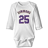 かわいい 男の子と女の子 シモンズ 背番号25 バスケ選手 Tシャツ 体に合う White Size 6 M