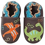 モモ ベビー 乳児/幼児用恐竜と化石デザイン ソフト ソール レザーシューズ ネイビー 0-6ヶ月/米国乳児用サイズ1-2.5 M (インポート)