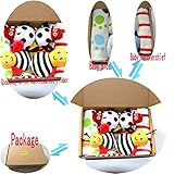 GoodOkay 4-Piece Baby Infant Soft Toy [Bee and Ladybug] Animal Wrist Rattle and Foot Finder Developm