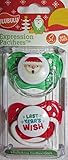 Ulubulu 2 pk Holiday theme pacifiers ortho/silicone nipple size 6-18 months by Ulubulu