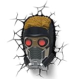 3dlightfx Starlordライトナイトライト、壁の装飾、シルバー、ブラック、レッド