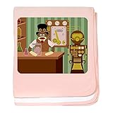 CafePress – Sock Monkeyスチームパンク科学者Baby Blanket – スーパーソフトベビー毛布、新生児おくるみ 標準 ピンク 763323951-0-173-0