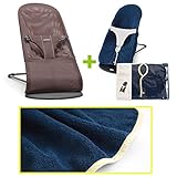 【今治タオルブランケットセットYE】babybjorn（ベビービョルン）バウンサー Bliss Air ココア（バウンサーカバーイエローストライプ）