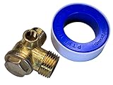 逆止弁 メスネジ 1/2x3/8x1/8雌 エアーコンプレッサー 補修・修理交換用 部品 シールテープ 付き