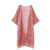 Women Coverup,Neartime Floral Print Chiffon Shawl Kimono Cardigan Beach Cover up (L) [並行輸入品]