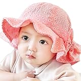 【SEBLES】ベビー 赤ちゃん 女の子 つば広 ハット 可愛い エレガント 顎ゴム フリル お洒落 乙女 可愛い お嬢様 ソフトカラー(タイプD)