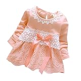 ベビー女の子ドレス、Funicベビーガールズ長袖パーティーレースフラワーリボンドレスプリンセスドレス 12 Months ブルー