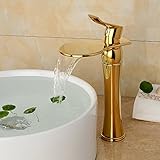 Wovierクロム/つや消しニッケル/ Oil Rubbed Bronzeウォーターフォール浴室シンク蛇口、シングルハンドル単穴洗面所蛇口、ミキサータップBasinトールボディ 3644