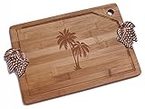 Chloe and Madison " Palm Tree "竹カッティングボードwith銅ブドウデザインハンドル