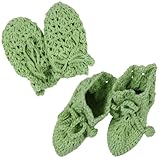 赤ちゃん用鈎針編みミトン＆ブーティセット　NO.HYS-001 (グリーン)