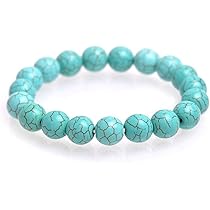 トルコ石のブレスレット Amazon | 14mm トルコ石風 ターコイズカラー イミテーションストーン