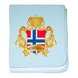CafePress – ゴールドノルウェー – スーパーソフトベビー毛布、新生児おくるみ ブルー 062673597425CD2