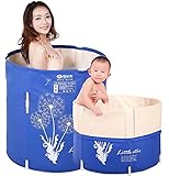 良品しかない折り畳みビニール浴槽ダブルサイズ 70 * 70cm（日本語説明書付き） (ブルー)