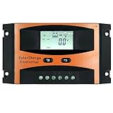 KKmoon ソーラー充電コントローラ 20A 12V/24V ソーラーチャージコントローラー 太陽光充放電 PWM 温度補償 過負荷保護 ソーラーオフグリッドシステム用 LCDディスプレイ付き (2