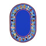 Joy Carpets Kid Essentials Early Childhood Oval Children of Many Cultures Rug Multicolored 5'4 x 7'8