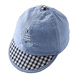 【SEBLES】ベビー 赤ちゃん 男の子 女の子 キャップ ボーダー 無地 柔らか シンプルカラー 可愛い コットン 綿　UV 紫外線 春 夏 0歳 1歳 2歳 3歳 4歳(タイプC,46-48)