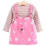 YY-Natuhi ベビー服 子供服 女の子 ワンピース ニットセーター 二点セット サロペット スカート ブラウン ストライブ柄 キッズ 新生児 ベビー 長袖 赤ちゃん 綿 秋冬 入園式 お出かけ 