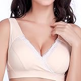 「UTOVME」授乳ブラ★ スリム ノンワイヤー★骨盤ベルト・トコちゃんベルト/授乳服/産前産後ブラ/産後ママ/敏感肌に/授乳インナー/妊婦ブラ/ダイエット クロスタイプ（肌色）