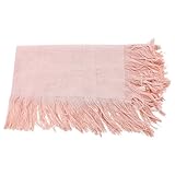 【ノーブランド品】幼児　出産祝い　ベビーシャワー　記念写真　撮影　道具　ブランケット　毛布　タオル　ラップ　タッセル　柔らかい　全10色 - ピンク